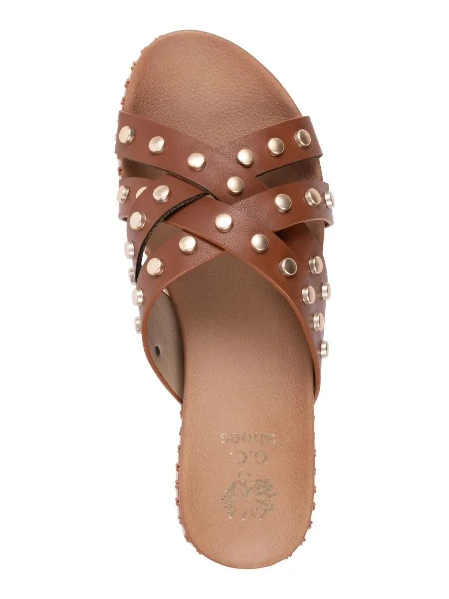 Сандалии-эспадрильи на платформе с шипами Loola GC Shoes — изображение 4 из 5, коричневый