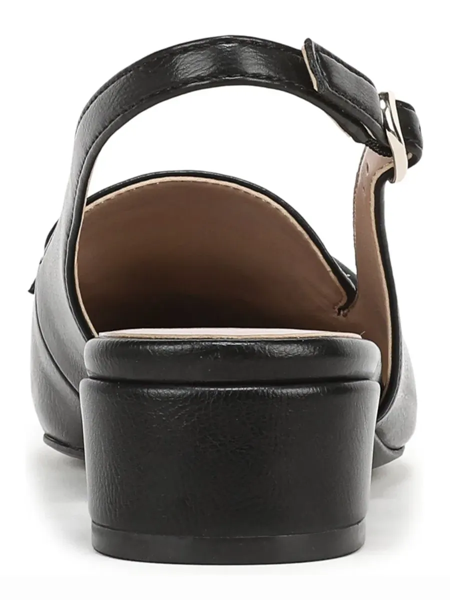 Туфли-лодочки с острым мысом и блок-каблуком Sloane Slingback Naturalizer — изображение 3 из 5, черный
