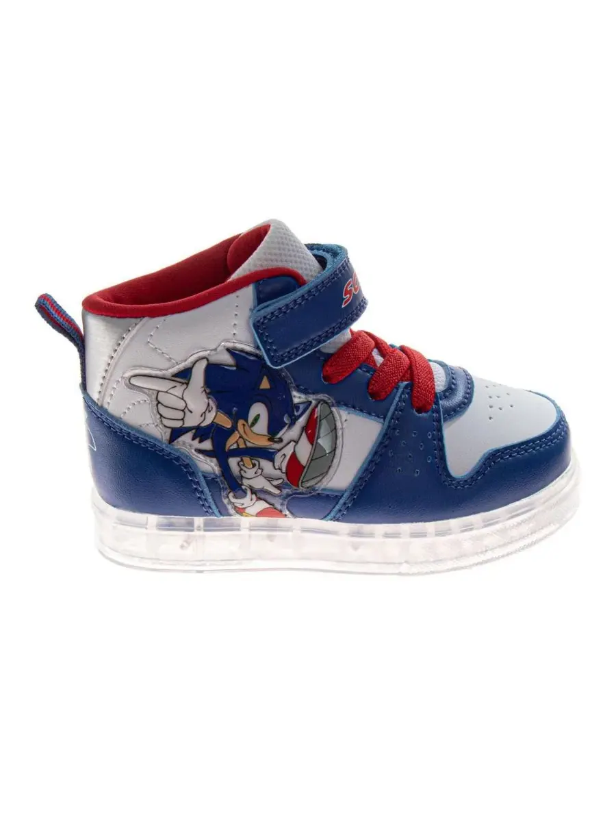 Кроссовки детские с принтом Minnie Sonic Blue Sonic The Hedgehog — изображение 2 из 8, синий