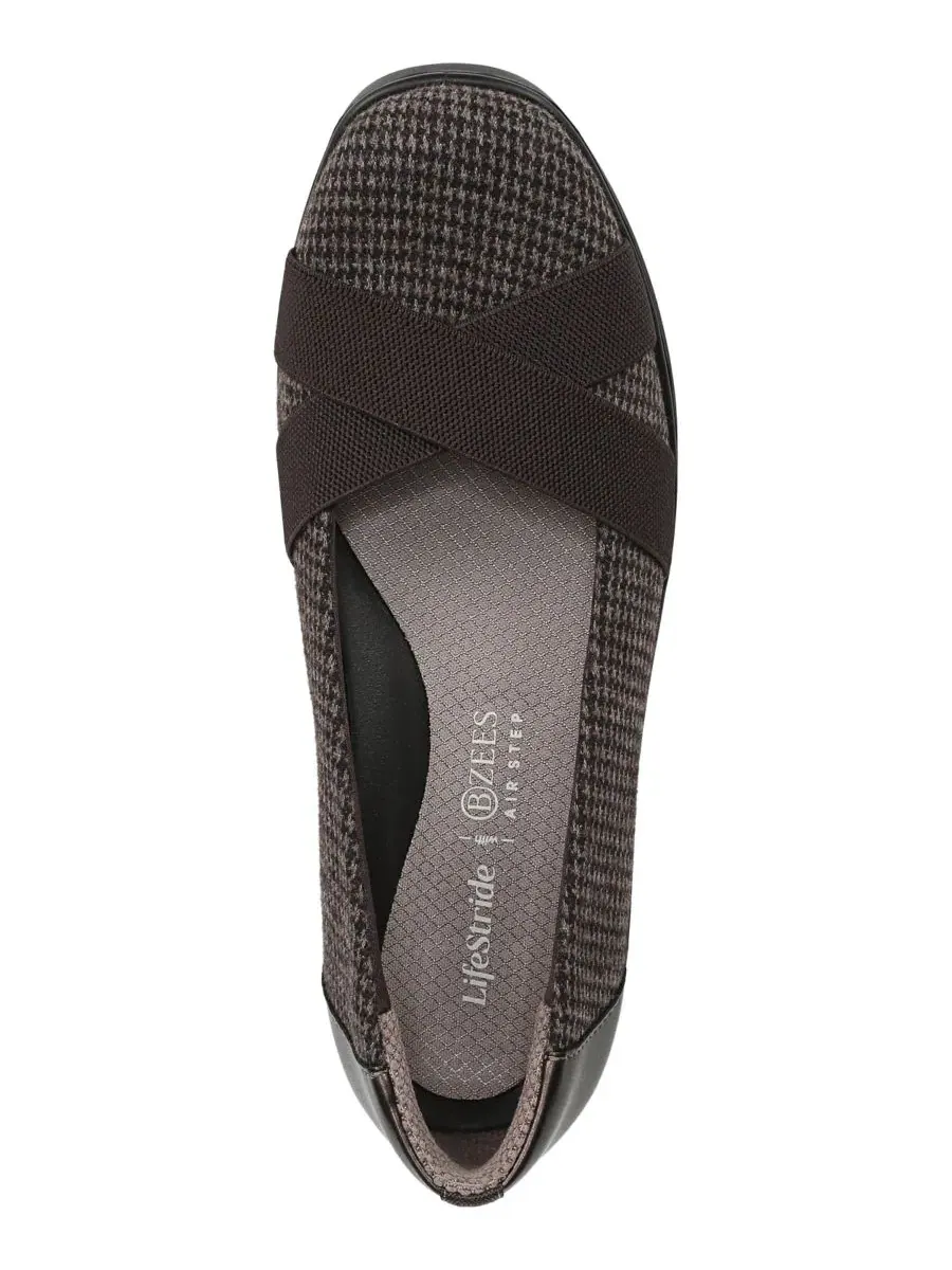 Балетки с перекрестными ремешками Fairleigh LifeStride, Dark Chocolate Houndstooth Polyester — изображение 4 из 5