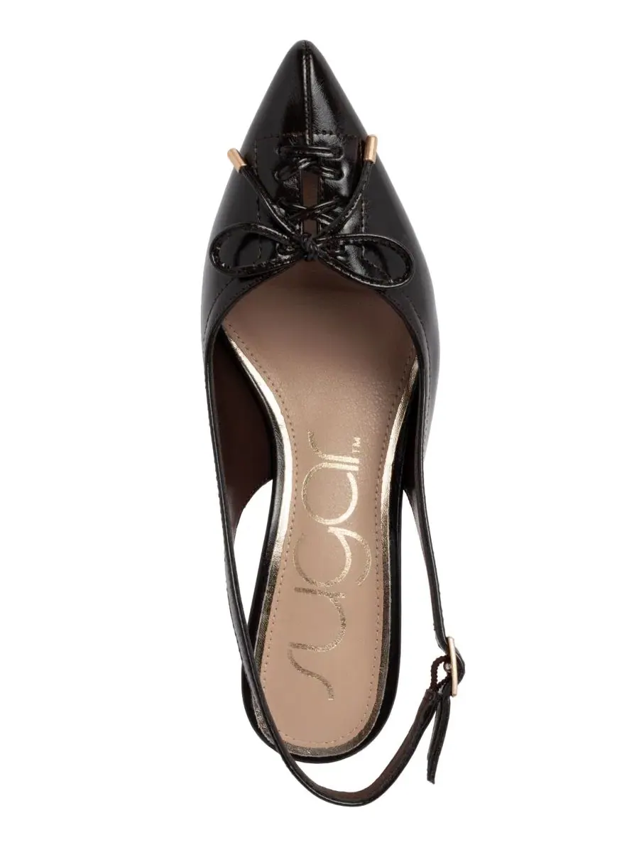 Туфли на каблуке с пряжкой Dazzy Slingback Pointed Toe Pumps Sugar — изображение 4 из 5, коричневый