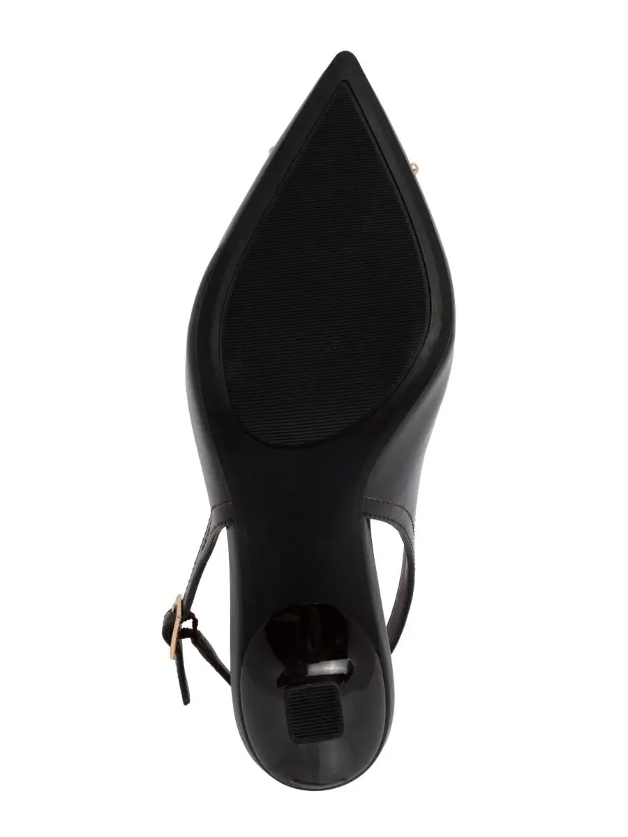 Туфли на каблуке с пряжкой Dazzy Slingback Pointed Toe Pumps Sugar — изображение 5 из 5, коричневый