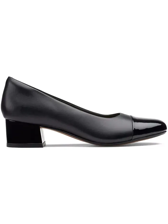 Туфли женские Clarks Marilyn Sara на каблуке, замша/кожа — изображение 2 из 6, черный