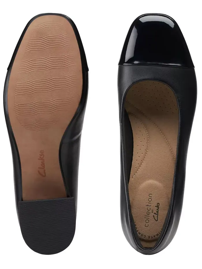 Туфли женские Clarks Marilyn Sara на каблуке, замша/кожа — изображение 4 из 6, черный