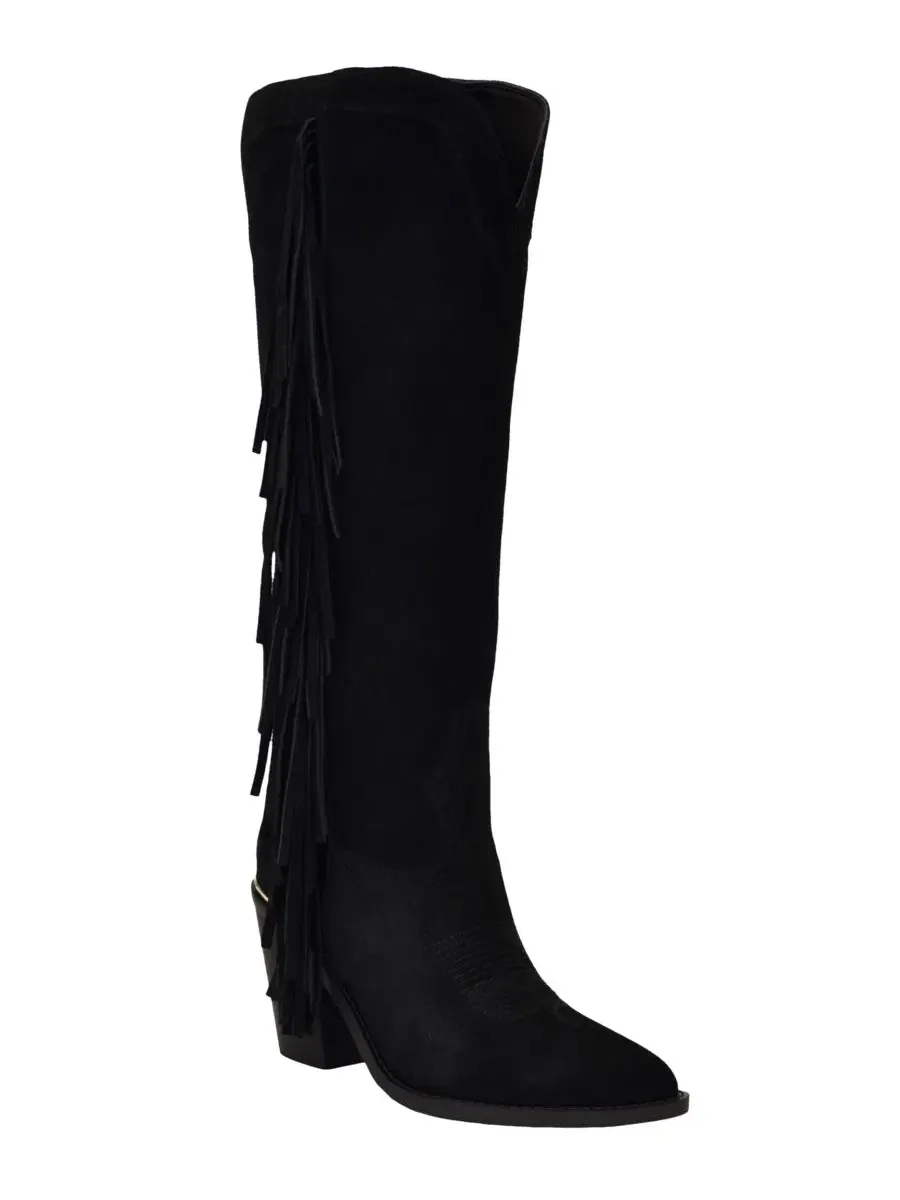 Ботинки с кисточками Sashlee Western Fringe Knee High Heeled GUESS — изображение 1 из 5, черный