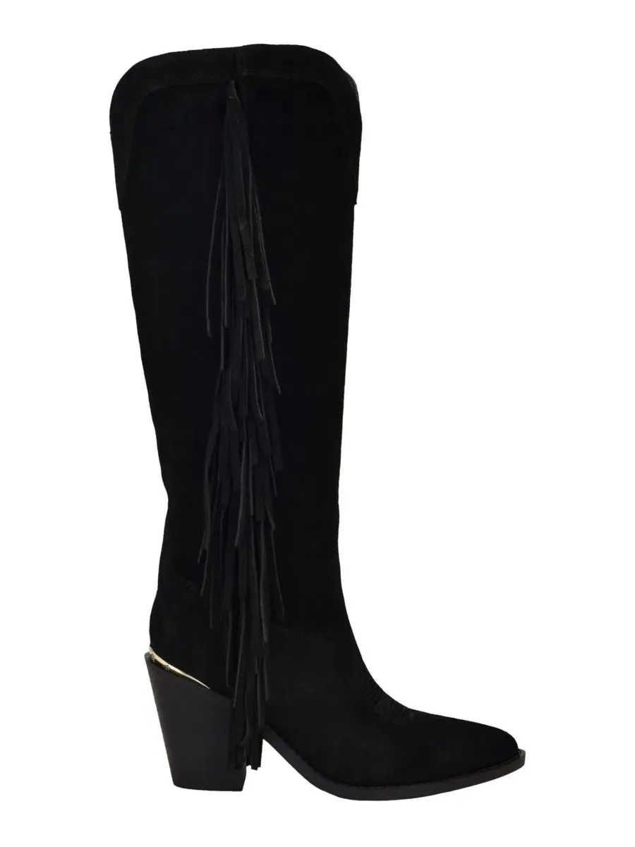 Ботинки с кисточками Sashlee Western Fringe Knee High Heeled GUESS — изображение 2 из 5, черный