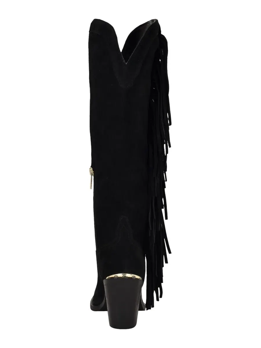 Ботинки с кисточками Sashlee Western Fringe Knee High Heeled GUESS — изображение 3 из 5, черный