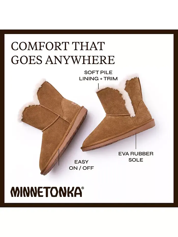 Женские сапоги Mid-Calf из замши Milltown Minnetonka — изображение 2 из 7, бежевый/бежевый