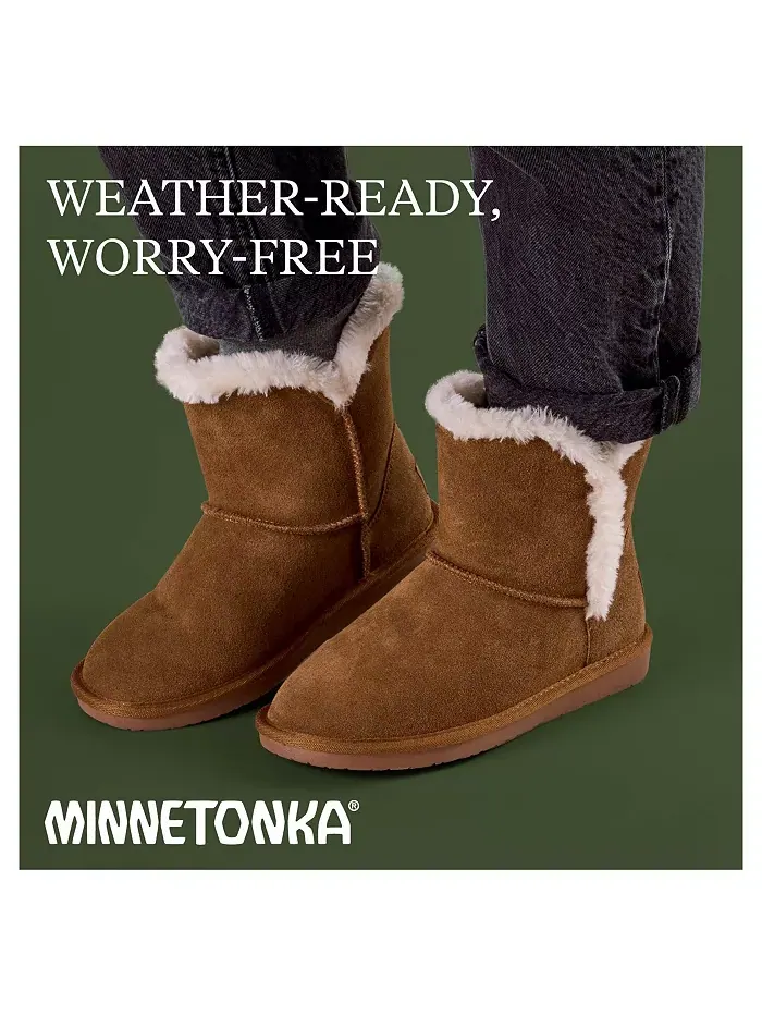Женские сапоги Mid-Calf из замши Milltown Minnetonka — изображение 3 из 7, бежевый/бежевый