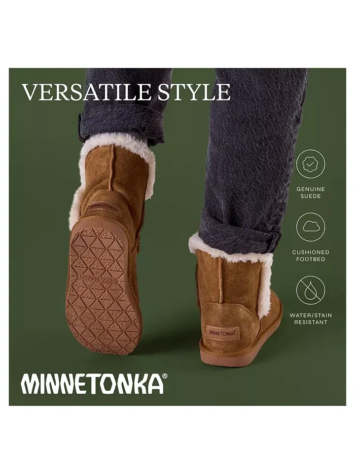 Женские сапоги Mid-Calf из замши Milltown Minnetonka — изображение 4 из 7, бежевый/бежевый