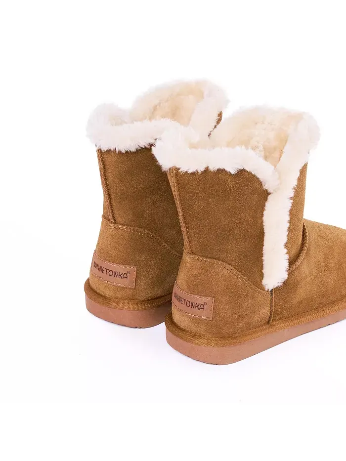 Женские сапоги Mid-Calf из замши Milltown Minnetonka — изображение 6 из 7, бежевый/бежевый