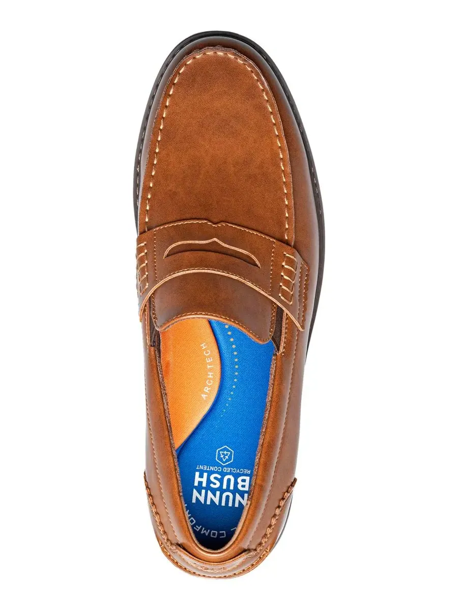 Мужские лоферы Oslo Moc-Toe Penny Loafers Nunn Bush — изображение 4 из 10, коричневый