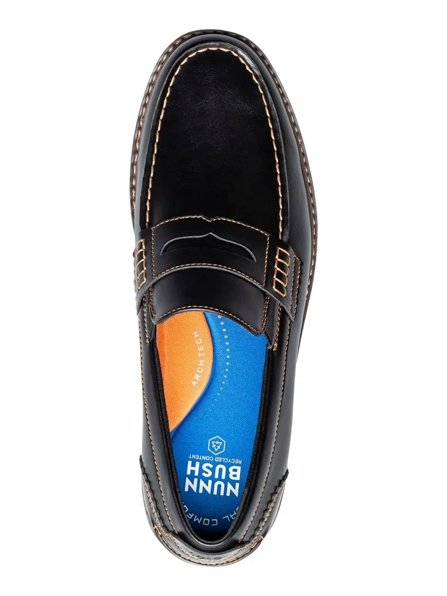 Мужские лоферы Oslo Moc-Toe Penny Loafers Nunn Bush — изображение 10 из 10, коричневый