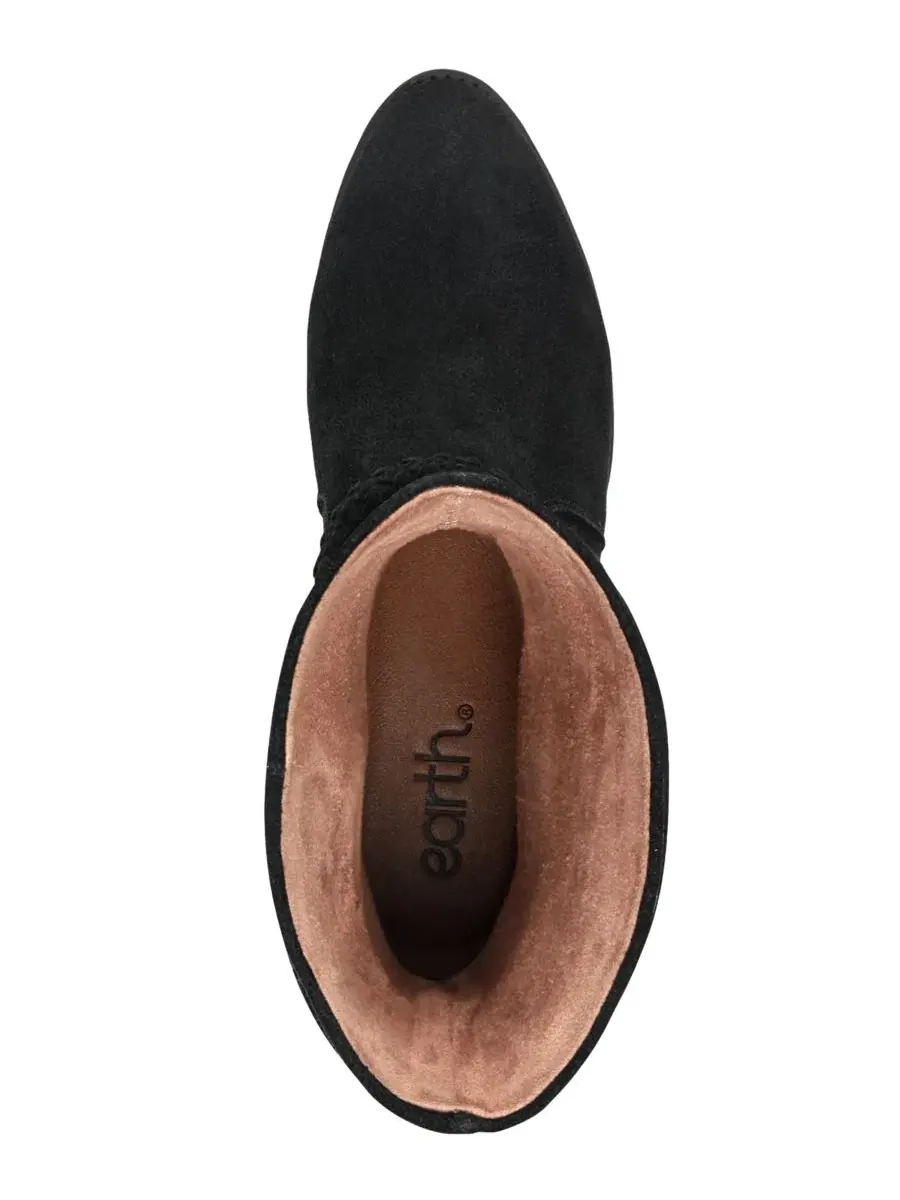 Ботинки с невысоким каблуком Printy Suede Ruched Earth — изображение 6 из 6, черный