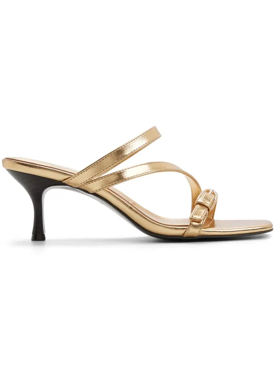 Женские босоножки на каблуке Cityverse Strappy Square Toe ALDO — изображение 2 из 5, золотистый металлик