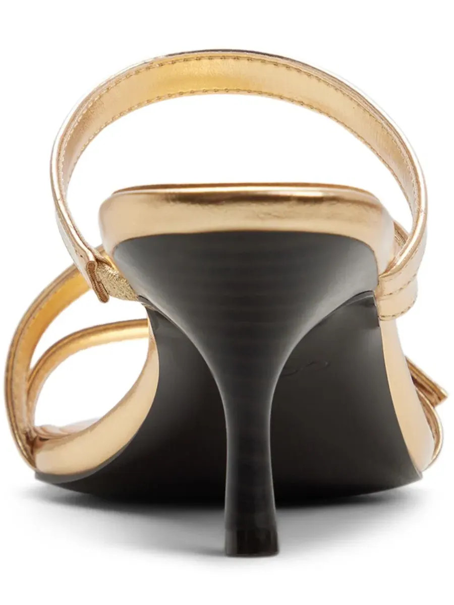 Женские босоножки на каблуке Cityverse Strappy Square Toe ALDO — изображение 3 из 5, золотистый металлик