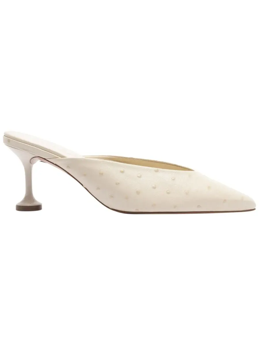 Туфли-мюли на каблуке Adeline Mid Stiletto Mule Arezzo — изображение 2 из 5, бежевый