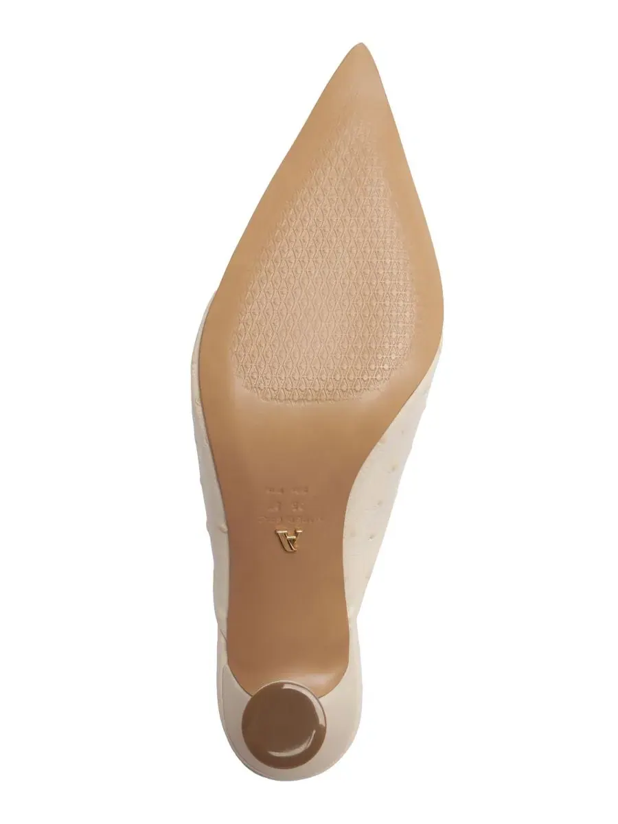 Туфли-мюли на каблуке Adeline Mid Stiletto Mule Arezzo — изображение 5 из 5, бежевый