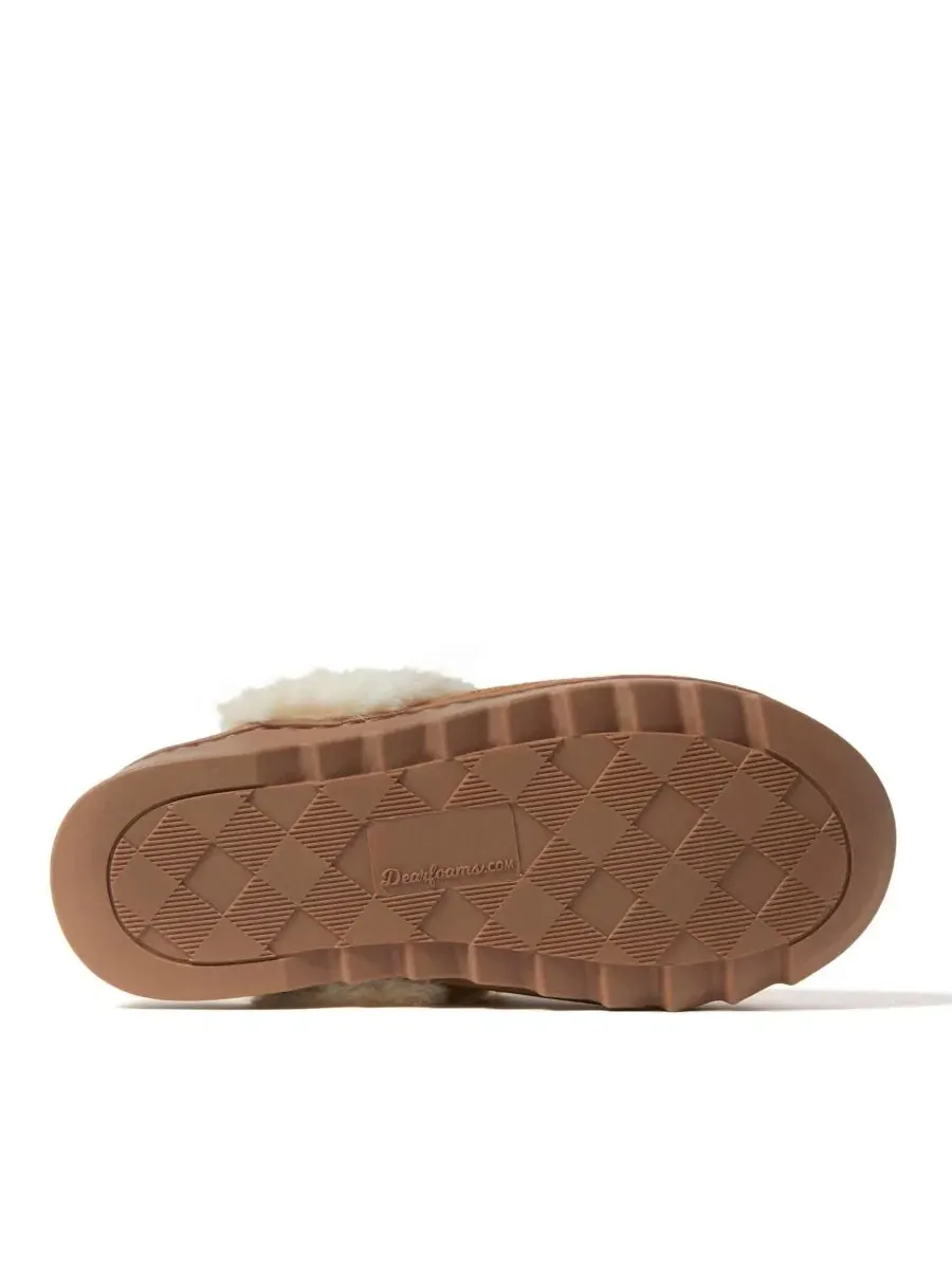 Домашние тапочки Helena Genuine Suede Scuff House Shoe Slipper Dearfoams — изображение 6 из 9, орех