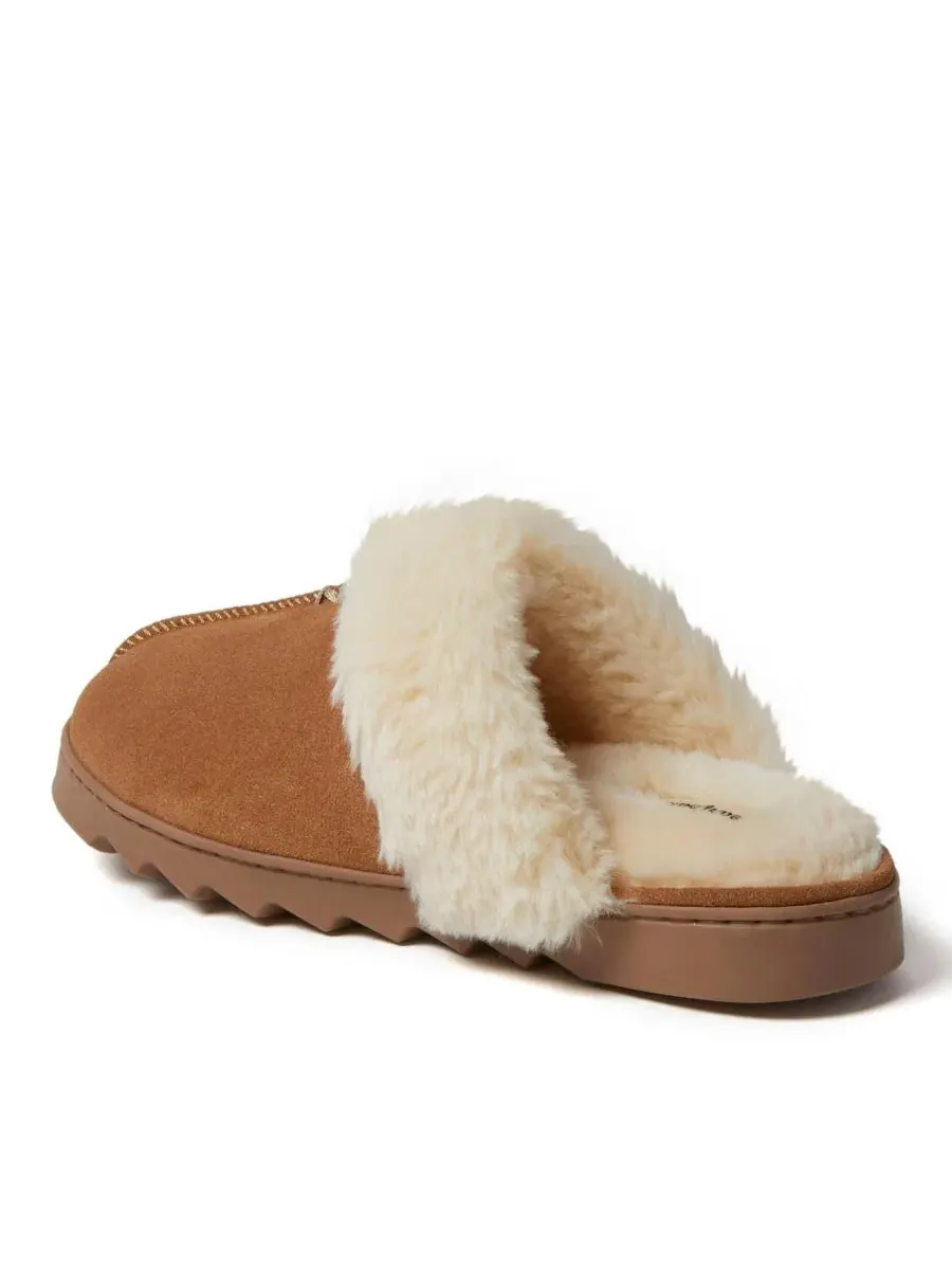 Домашние тапочки Helena Genuine Suede Scuff House Shoe Slipper Dearfoams — изображение 7 из 9, орех