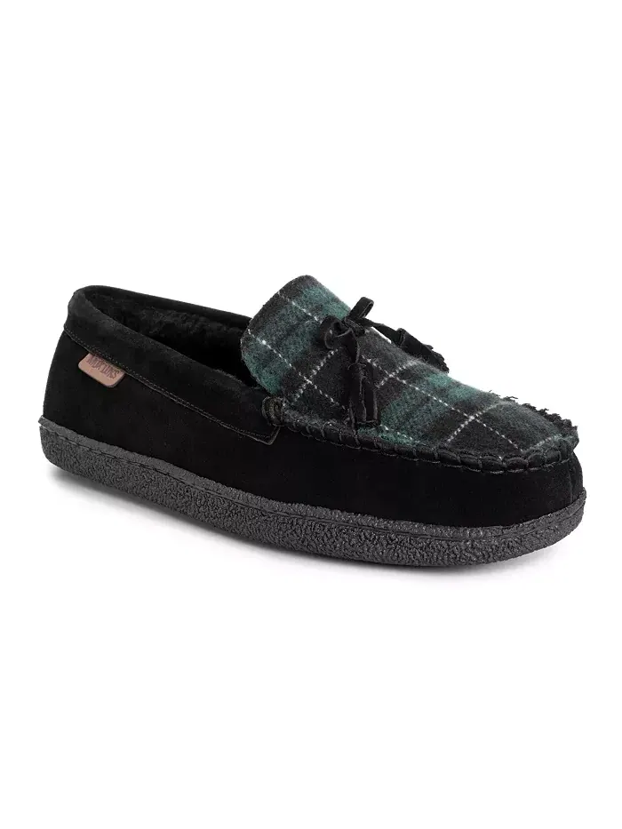 Мужские кожаные тапочки Talan Slipper, черные, размер 9 MUK LUKS