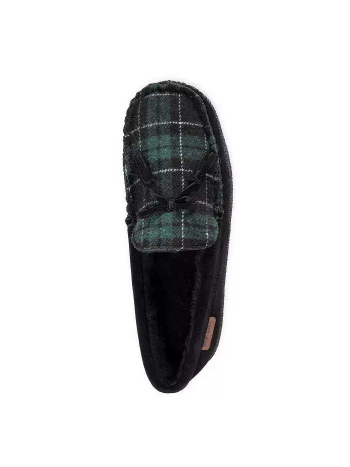 Мужские кожаные тапочки Talan Slipper, черные, размер 9 MUK LUKS — изображение 2 из 5, черный