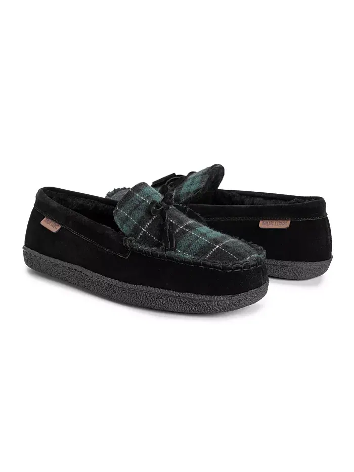 Мужские кожаные тапочки Talan Slipper, черные, размер 9 MUK LUKS — изображение 5 из 5, черный