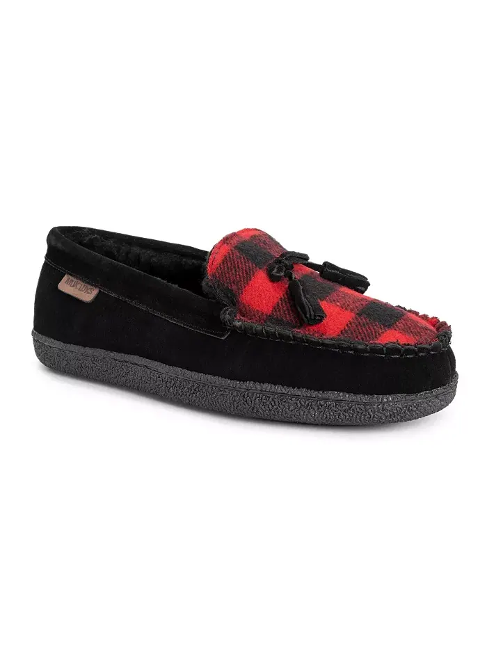 Мужские кожаные тапочки Talan Slipper, черные, размер 9 MUK LUKS