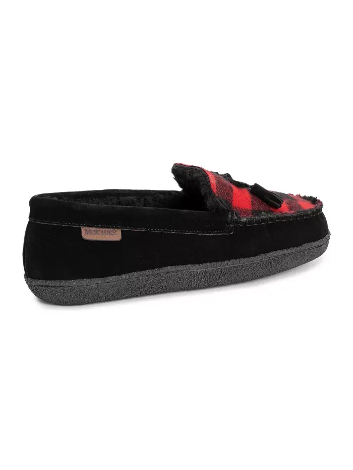 Мужские кожаные тапочки Talan Slipper, черные, размер 9 MUK LUKS — изображение 2 из 7, черный