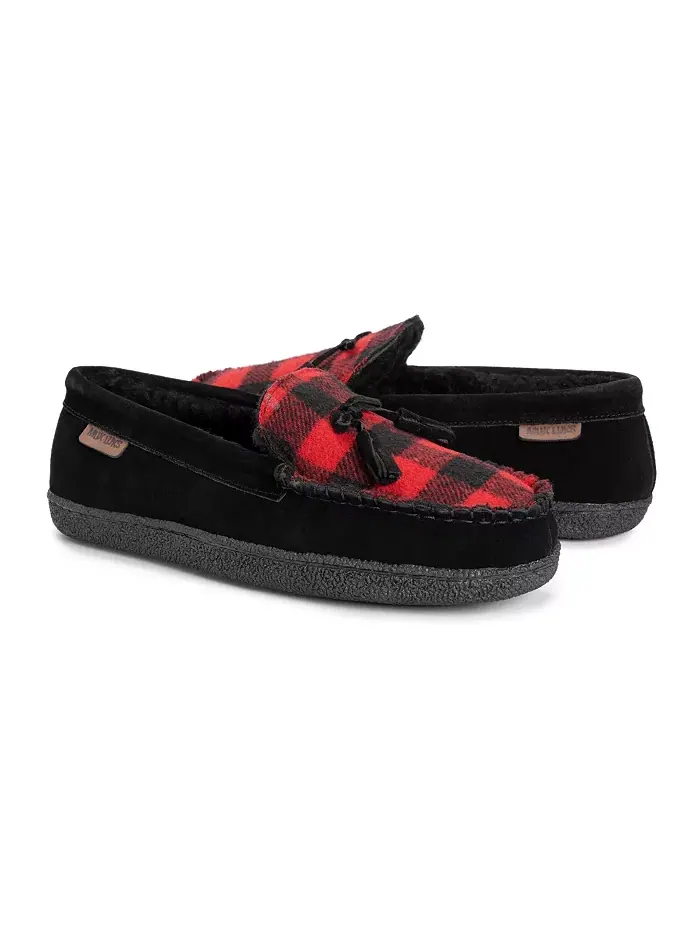 Мужские кожаные тапочки Talan Slipper, черные, размер 9 MUK LUKS — изображение 6 из 7, черный