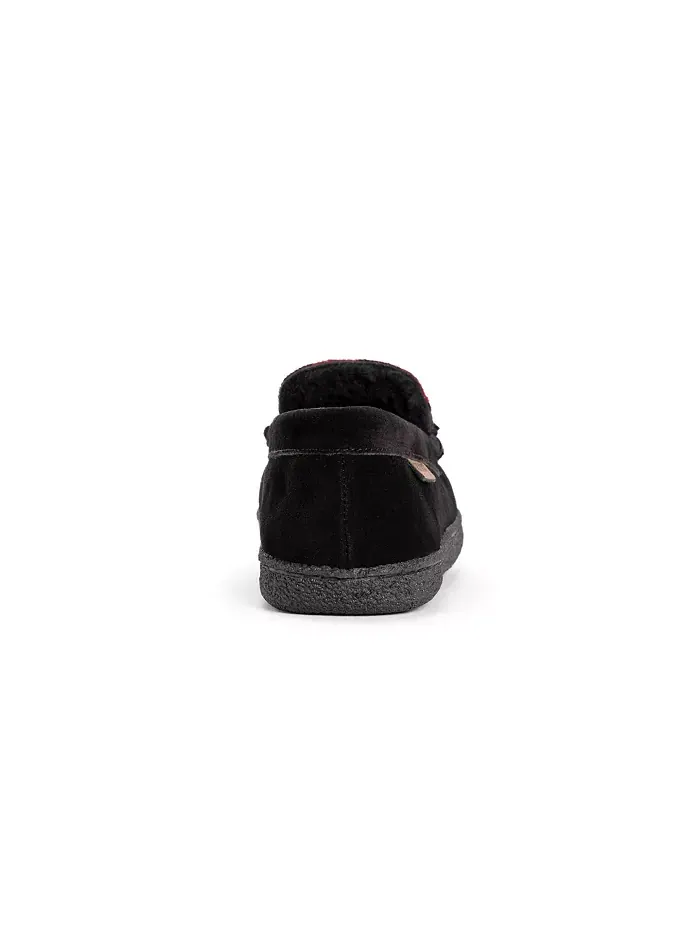 Мужские кожаные тапочки Talan Slipper, черные, размер 9 MUK LUKS — изображение 7 из 7, черный