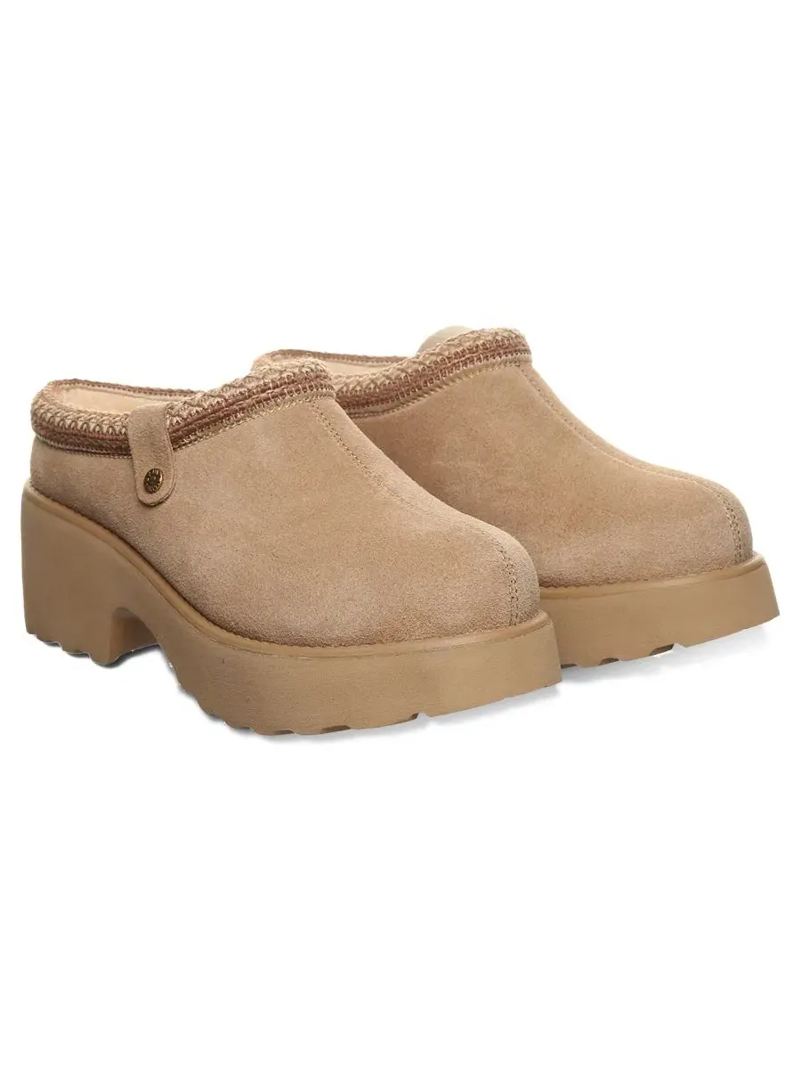 Женские мюли-клоги с каблуком-блоком BEARPAW — изображение 8 из 8, коричневый