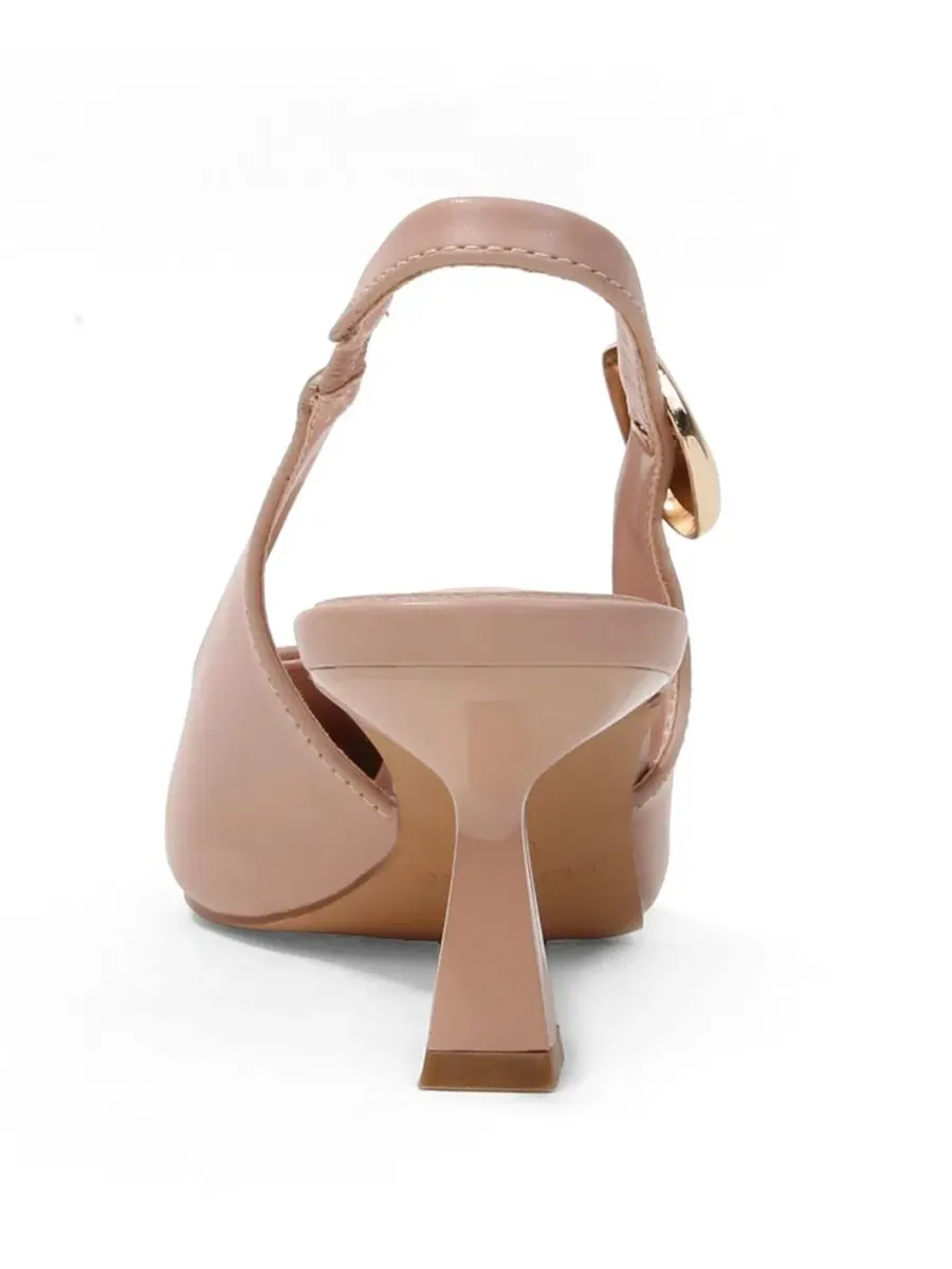 Туфли-лодочки Felina Pointed Toe Slingback Pumps с золотистым украшением BERNESS — изображение 3 из 11, бежевый