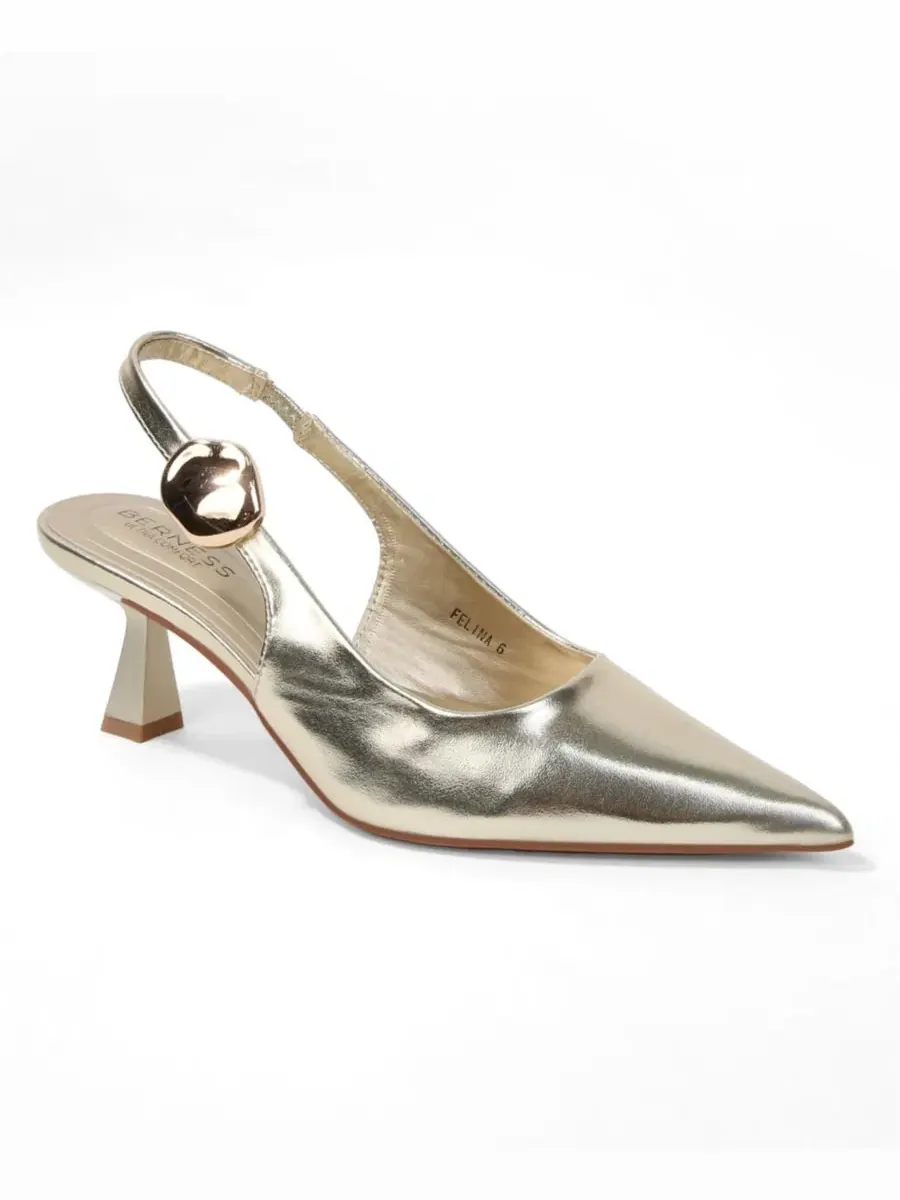 Туфли-лодочки Felina Pointed Toe Slingback Pumps с золотым украшением BERNESS — изображение 1 из 11, золото