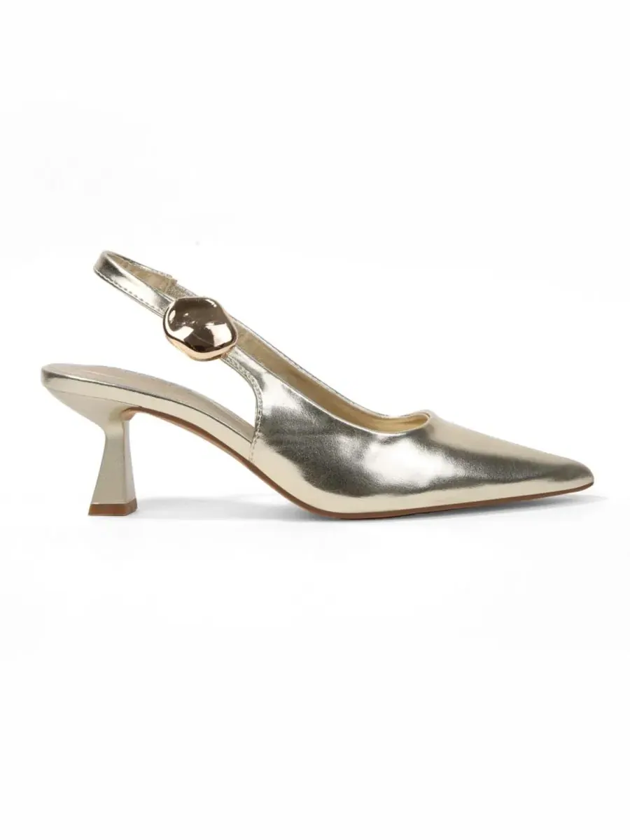 Туфли-лодочки Felina Pointed Toe Slingback Pumps с золотым украшением BERNESS — изображение 2 из 11, золото