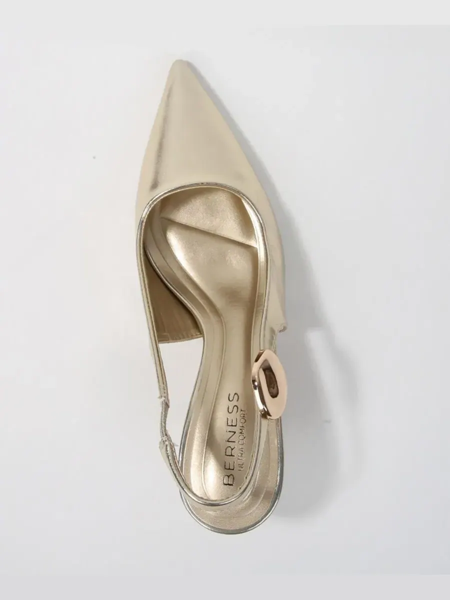 Туфли-лодочки Felina Pointed Toe Slingback Pumps с золотым украшением BERNESS — изображение 4 из 11, золото