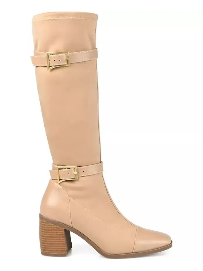 Женские сапоги Gaibree Extra Wide Calf до колена Journee Collection — изображение 2 из 9, бежевый