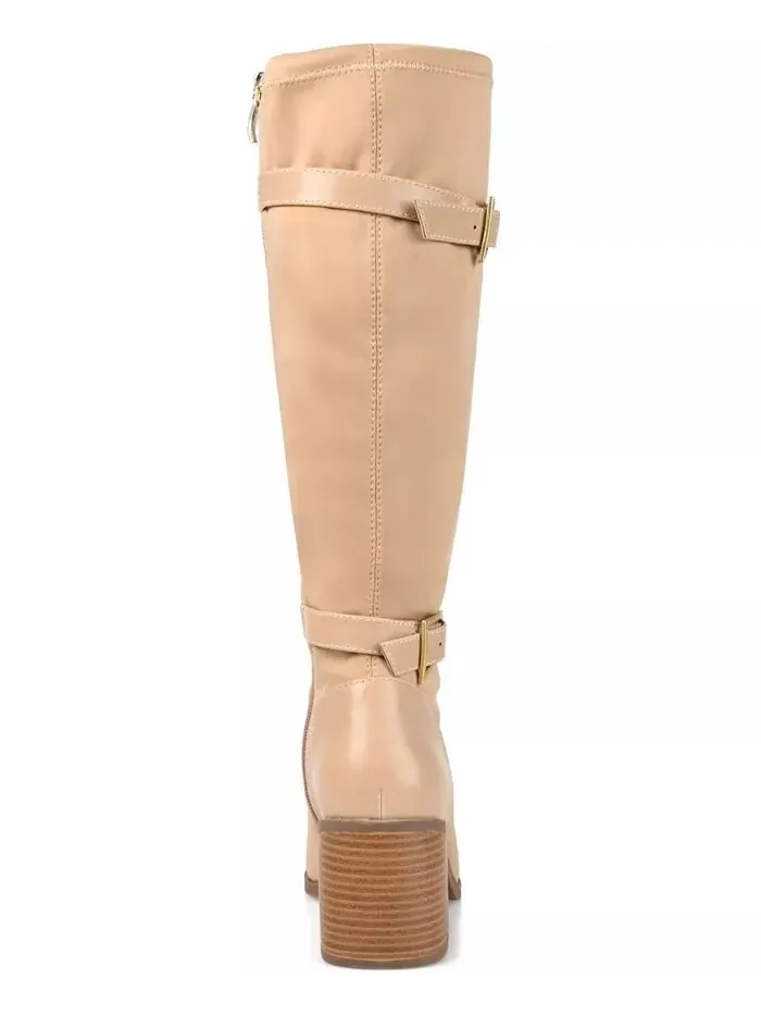 Женские сапоги Gaibree Extra Wide Calf до колена Journee Collection — изображение 3 из 9, бежевый