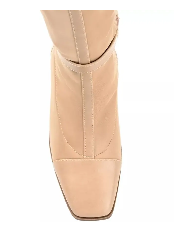 Женские сапоги Gaibree Extra Wide Calf до колена Journee Collection — изображение 4 из 9, бежевый