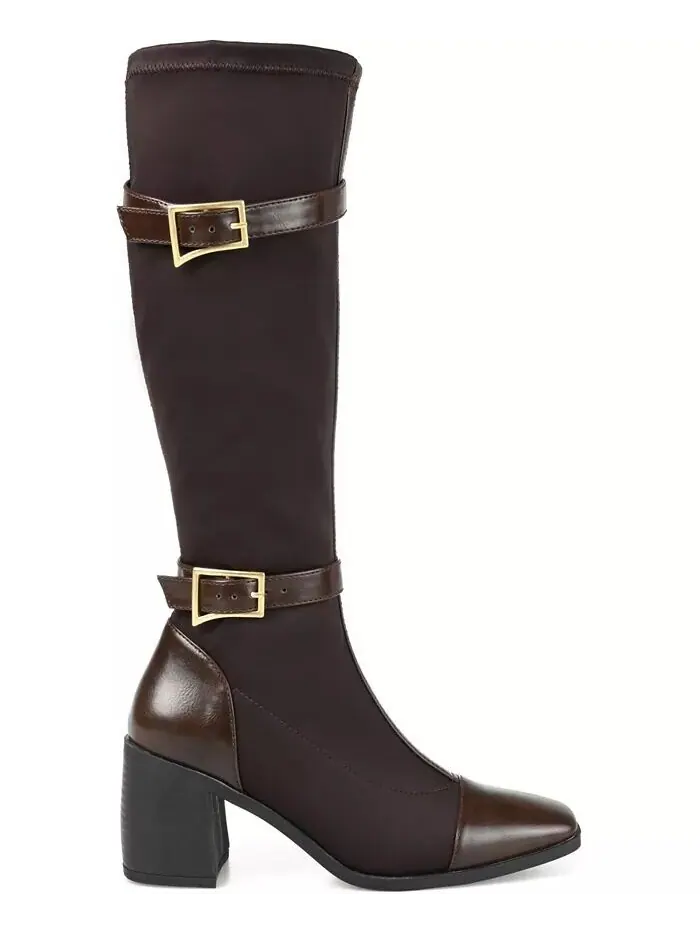 Женские сапоги Gaibree Extra Wide Calf до колена Journee Collection — изображение 6 из 9, серый