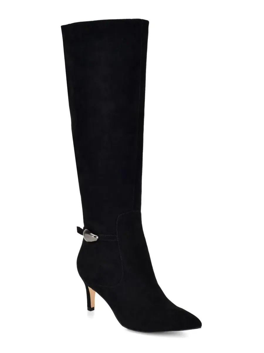 Ботинки Salla Suede Tall Kitten Heel Nine West — изображение 1 из 5, черный