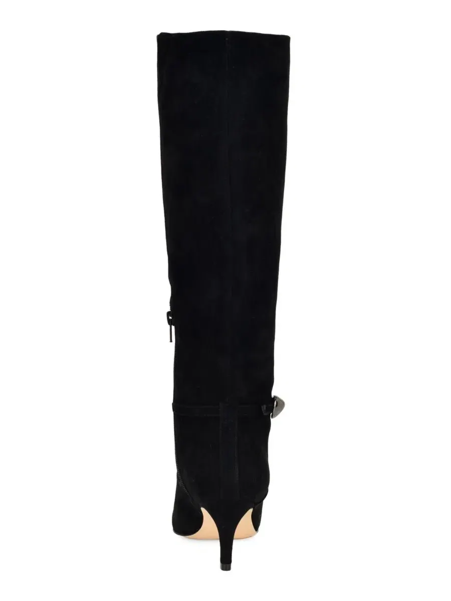 Ботинки Salla Suede Tall Kitten Heel Nine West — изображение 3 из 5, черный