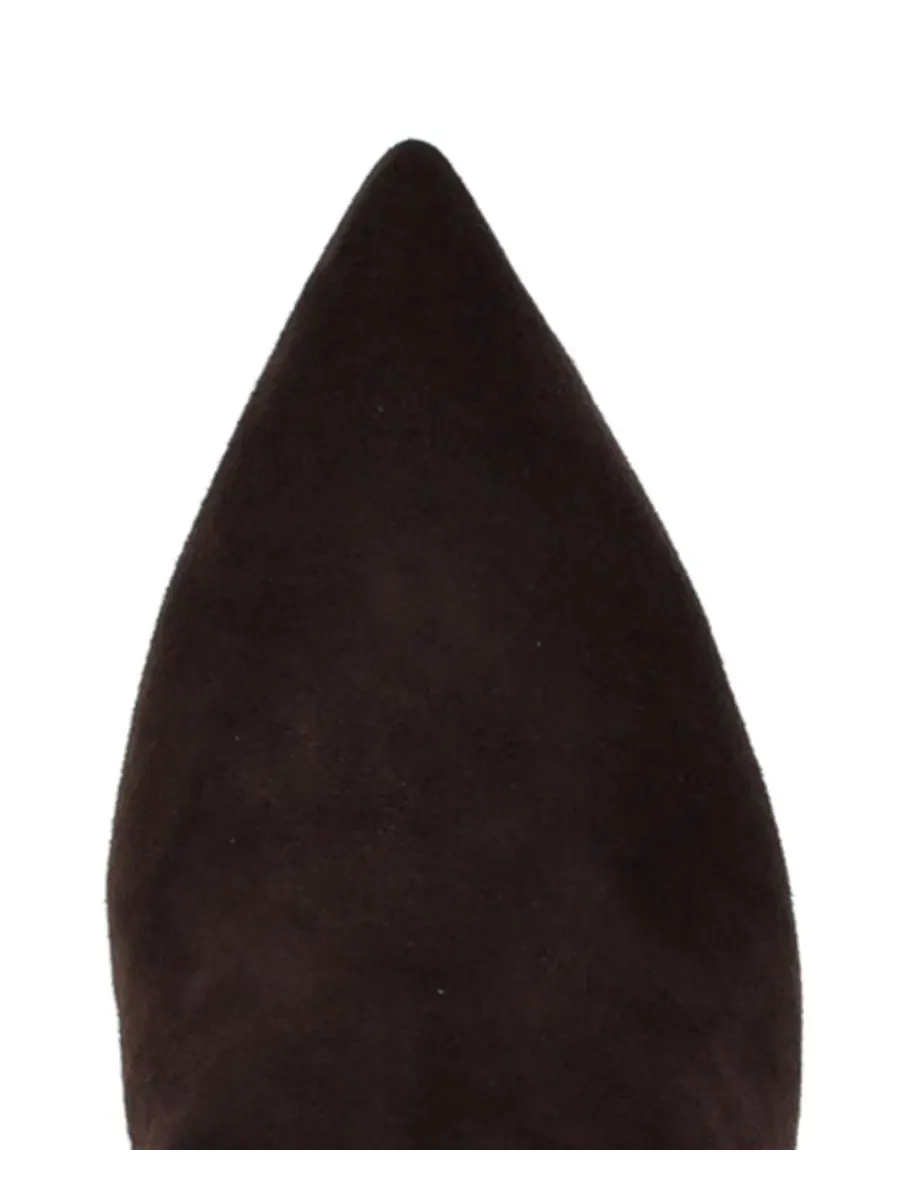 Сапоги Salla Suede Tall Kitten Heel Nine West — изображение 4 из 5, темный коричневый