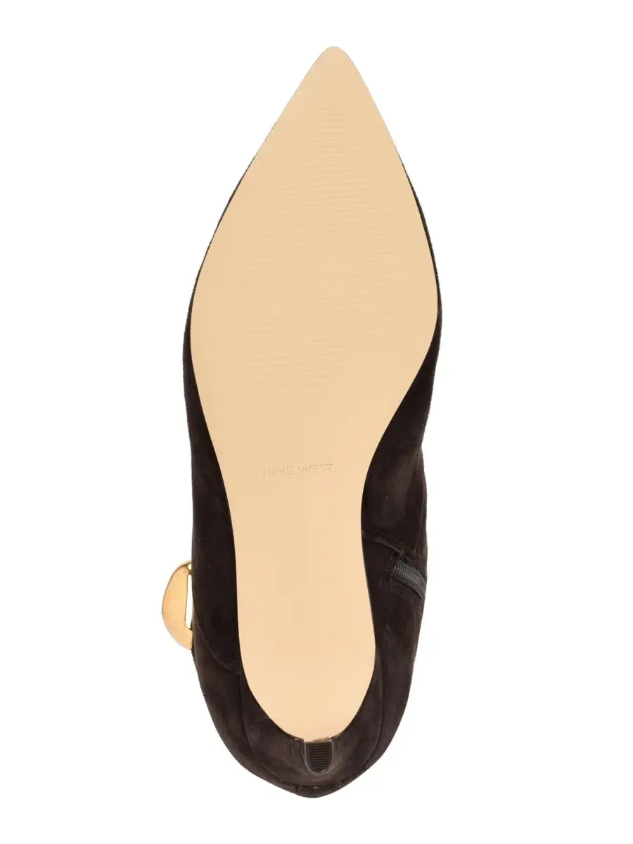 Сапоги Salla Suede Tall Kitten Heel Nine West — изображение 5 из 5, темный коричневый