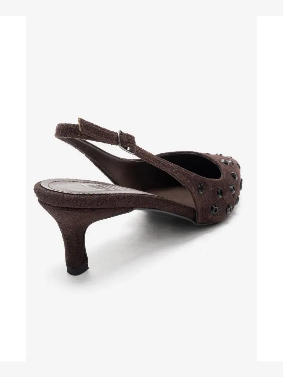 Туфли-лодочки с украшением из кристаллов Lorex Prologue Shoes — изображение 3 из 3, коричневый