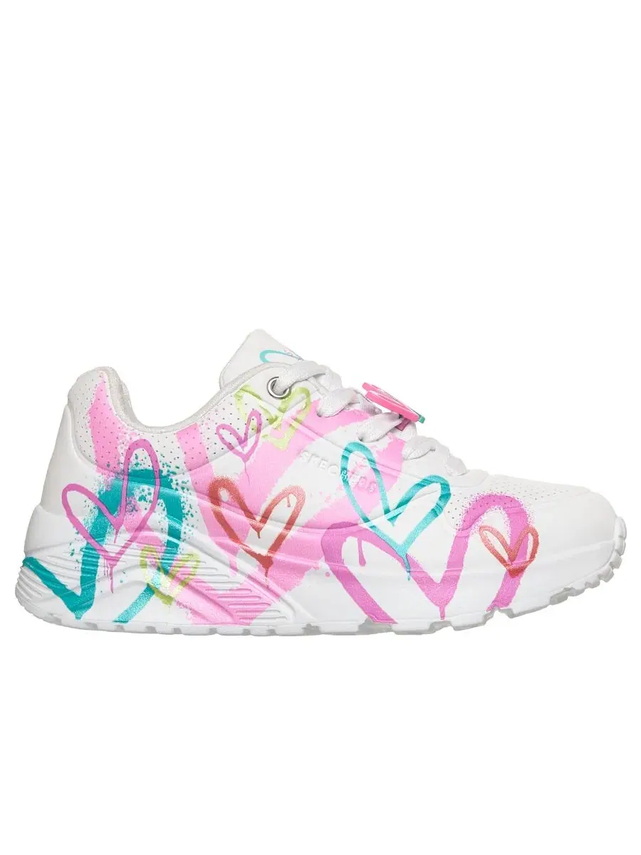 Кроссовки Uno Lite - Flutter Hearts Skechers — изображение 2 из 6, белый мульти