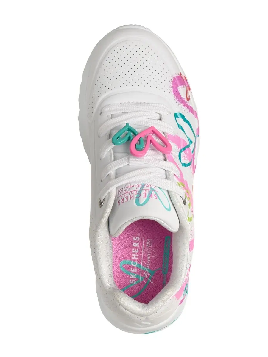 Кроссовки Uno Lite - Flutter Hearts Skechers — изображение 5 из 6, белый мульти