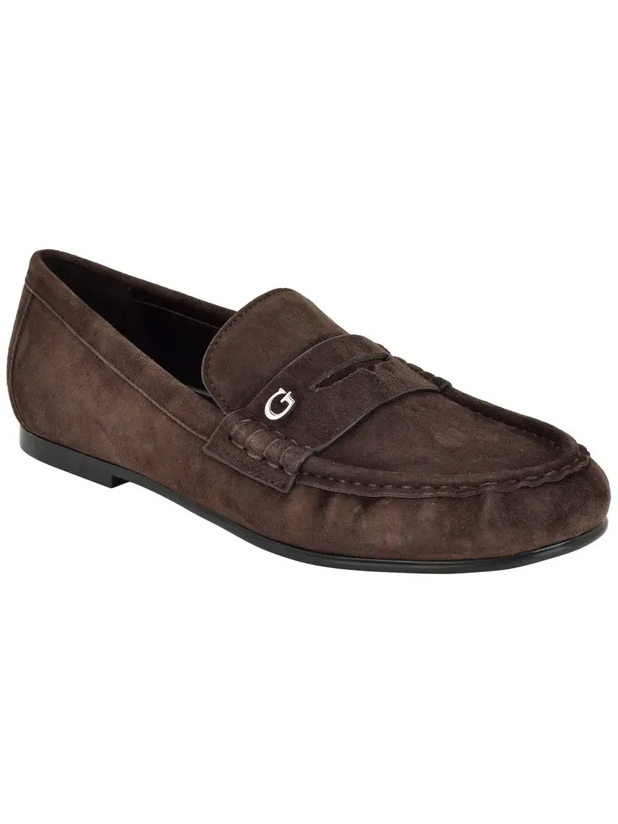 Женские лоферы Raivoo Almond Toe Slip-On Penny Loafers GUESS — изображение 1 из 5, шоколадный