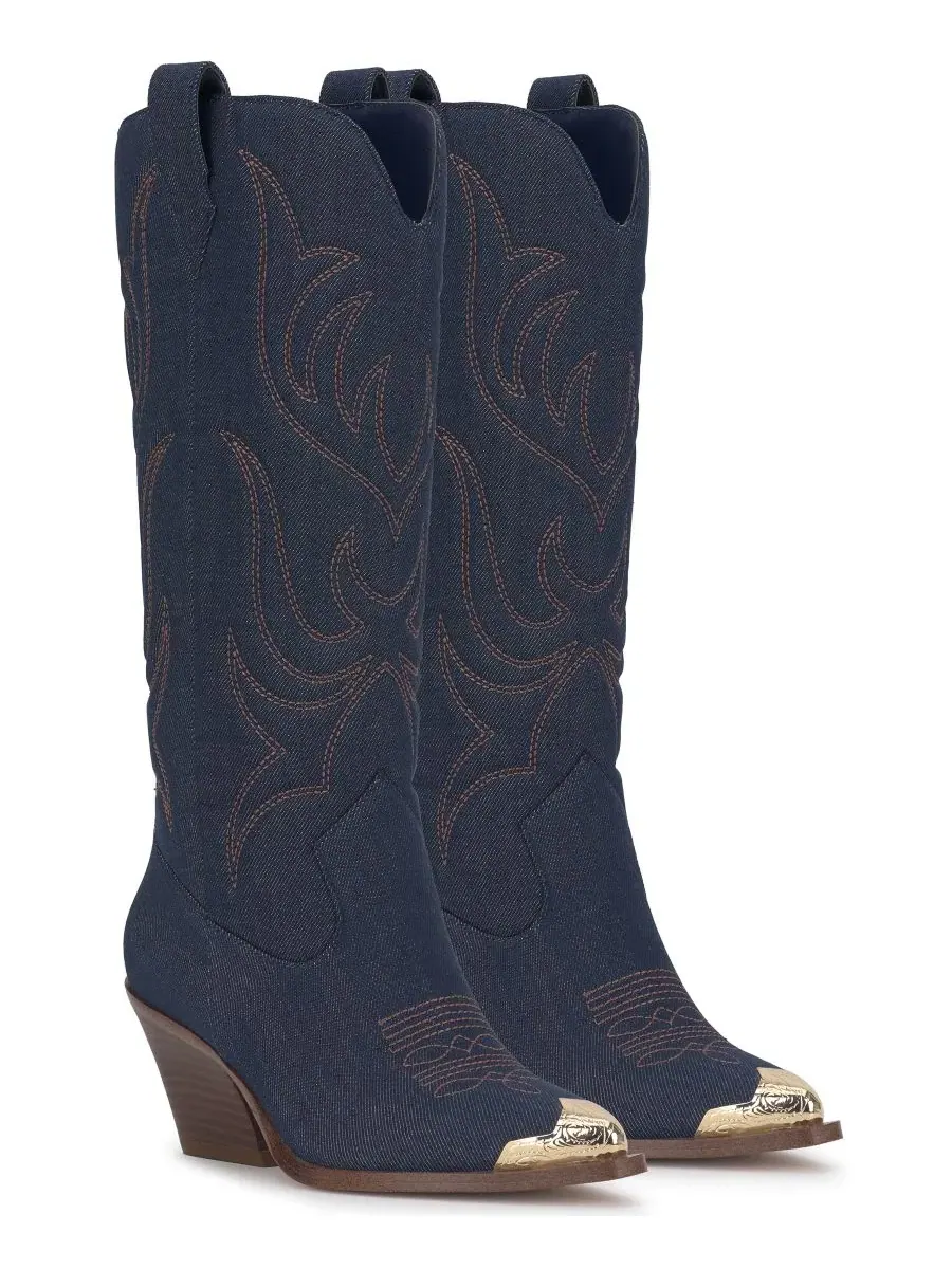 Женские сапоги Zuliena Tall Western с заостренным носком Jessica Simpson — изображение 8 из 8, индиго темный