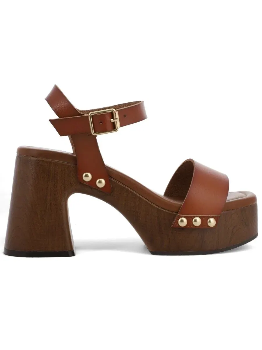 Сандалии Electrah Flared Block Heel Platform MIA — изображение 2 из 5, коричневый